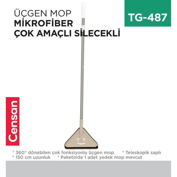 Çok Amaçlı Silecekli Üçgen Mop Mikrofiber (303)