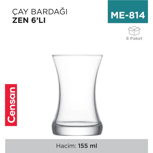 Çay Bardağı 6'lı Zen 155 CC Lav (ZEN313)