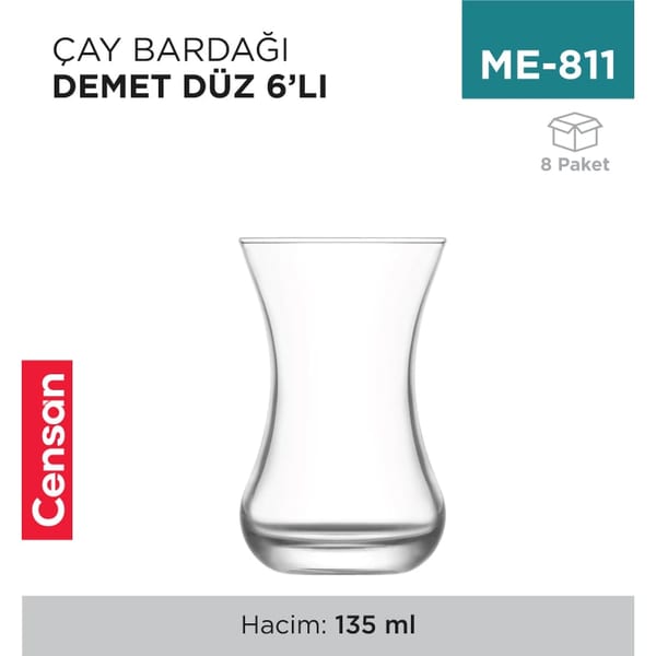 Çay Bardağı 6'lı Demet Lav (DMT303E)