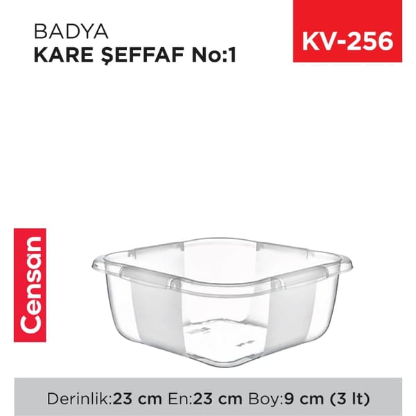 Badya Kare Şeffaf NO:1 (3 lt) (E-164)