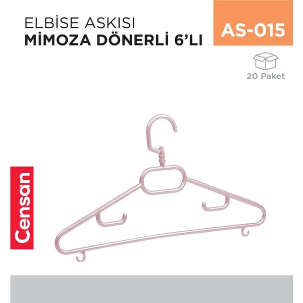 Elbise Askısı Mimoza Dönerli 6'lı (TP 143)
