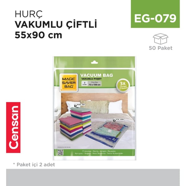 Hurç Vakumlu 2'li 55 cmx90 cm (XL)