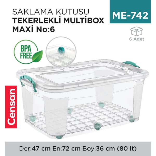 Saklama Kabı Teker. M.box NO:6 (80 lt) (E-515)