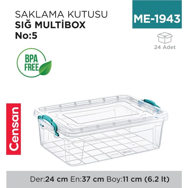 Saklama Kutusu Sığ M.box NO:5 (6.2 lt) (E-493)