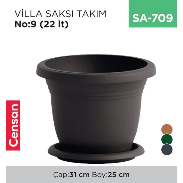 Villa Saksı NO:9 Tabaksız (22 lt) (V509)