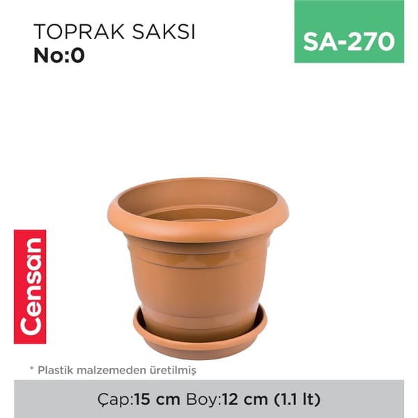 Toprak Saksı NO:0 (1.1 lt)