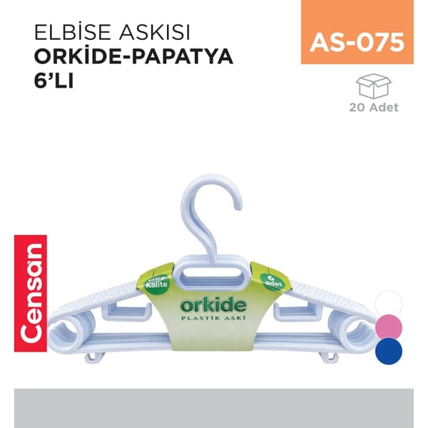 Elbise Askısı Orkide-Papatya 6'lı