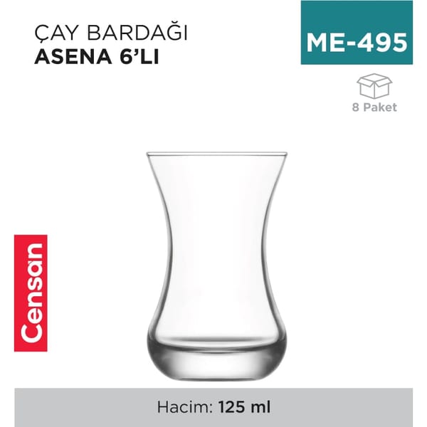 Çay Bardağı 6'lı Asena Lav (ASN314)
