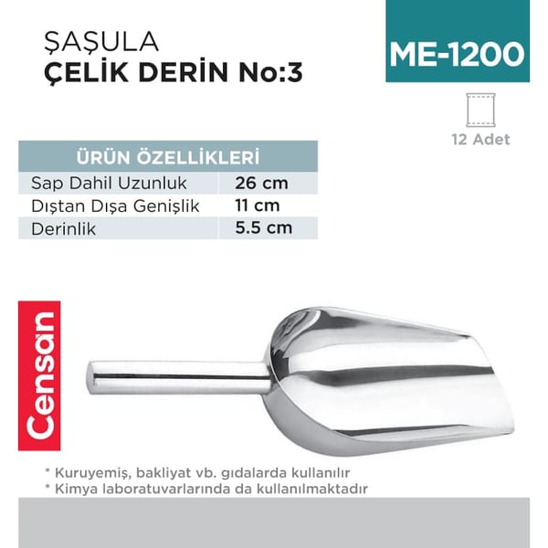 Şaşula Derin Çelik NO:3 27 cm (CEK-27)