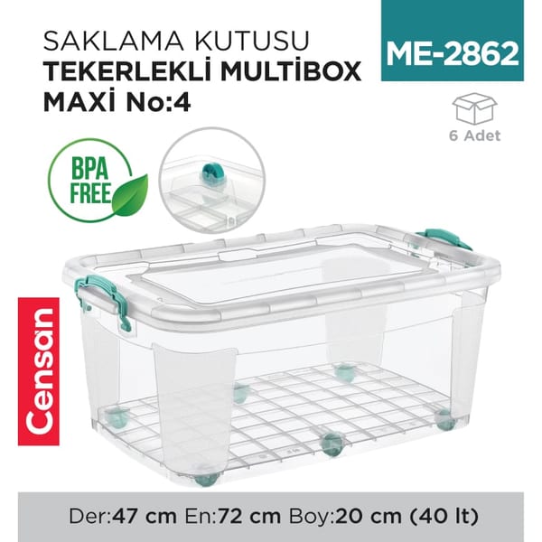 Saklama Kutusu Teker. M.box Maxi NO:4 (40 lt) (E-513)