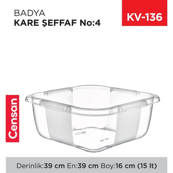 Badya Kare Şeffaf NO:4 (15 lt) (E-167)