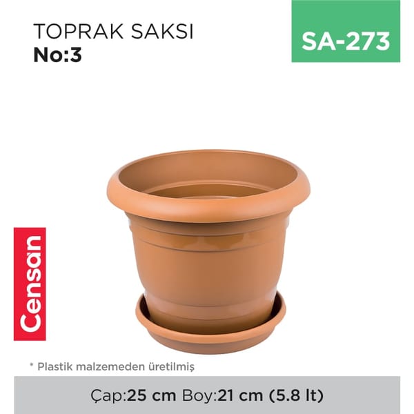 Toprak Saksı NO:3 (5.8 lt)