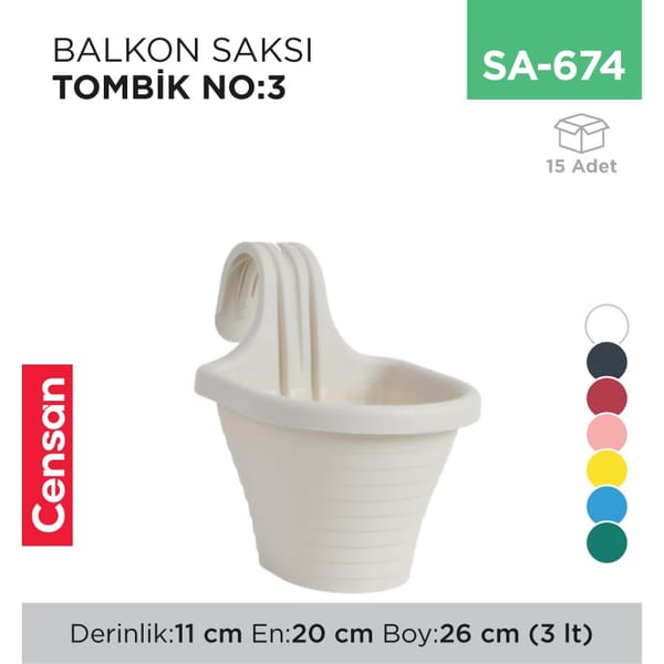 Balkon Saksı Tombik NO:3 (3 lt) (TOM3)