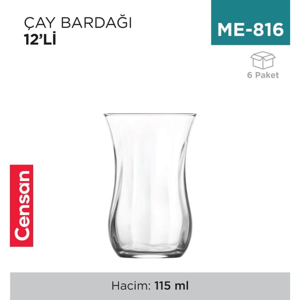 Çay Bardağı 12'li Klasik Lav (30020OPT)