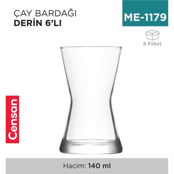 Çay Bardağı 6'lı Derin Lav (DRN312)