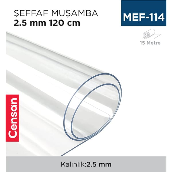 Şeffaf Muşamba 2.5 mm 120 cm (EN)