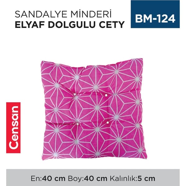 Sandalye Minderi Cety Elyaf Dolgulu