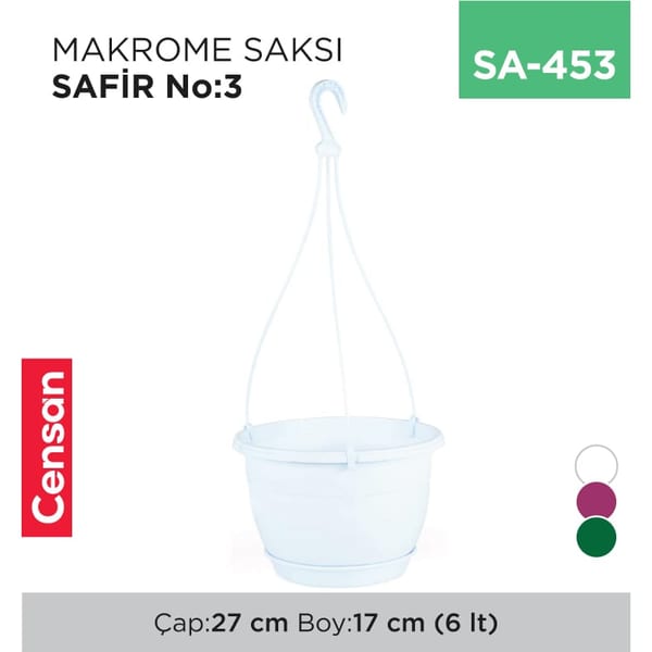 Makrome Saksı Safir NO:3 (6 lt) (SM03)