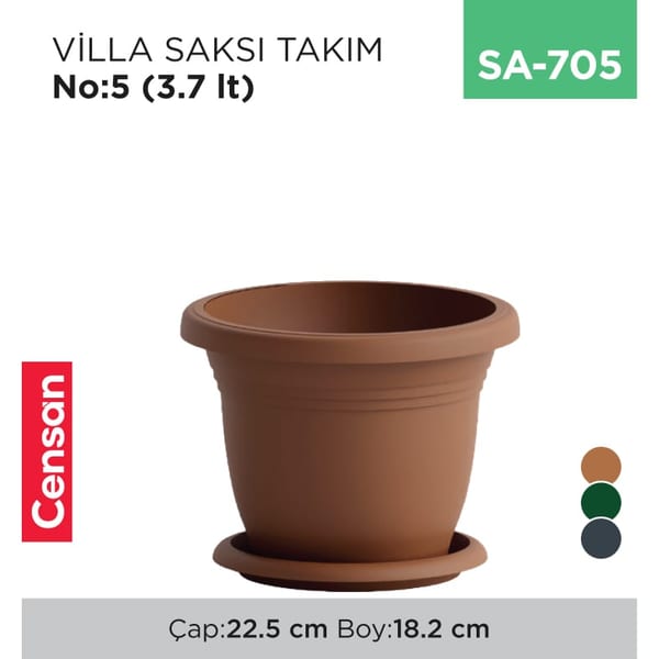Villa Saksı NO:5 Tabaksız (3.7 lt) (V505)