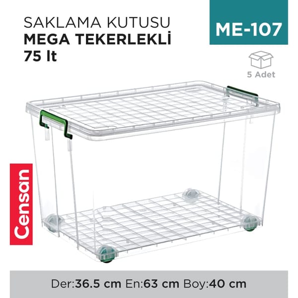 Saklama Kutusu Mega Tekerli 75 lt (2625)
