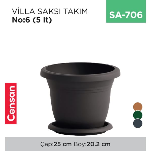 Villa Saksı NO:6 Tabaksız (5 lt) (V506)