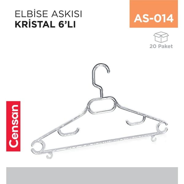 Elbise Askısı Kristal Orkide 6'lı