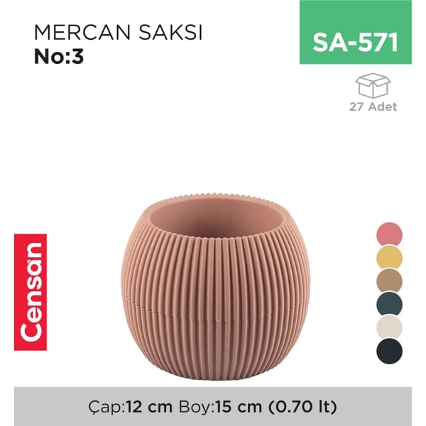 Mercan Saksı NO:3 (0.7 lt) (KRS-363)